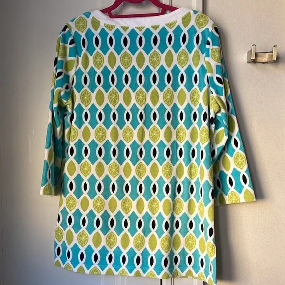 Vineyard Vines Terry Coverup Tunic Dress Top Shirt Lime Argyle L VV - Picture 6 of 6
